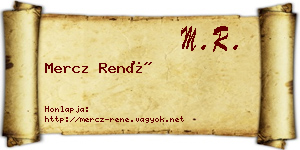 Mercz René névjegykártya